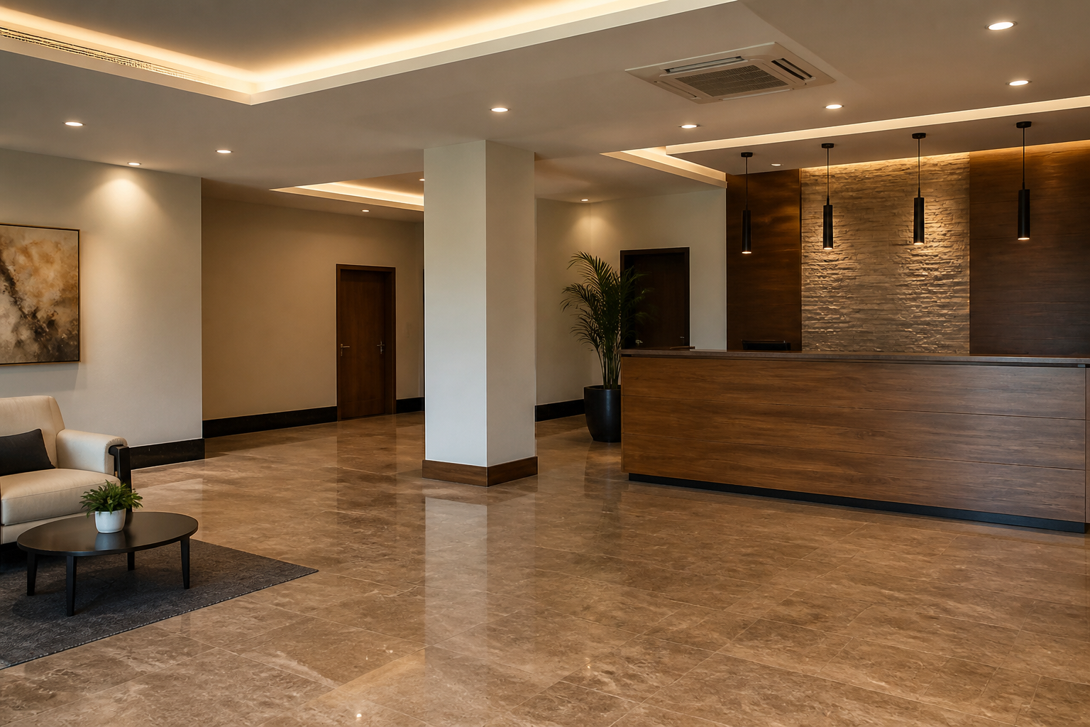 Completed lobby